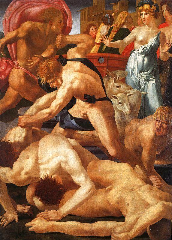 Rosso Fiorentino Moses Defending the Daughters of Jethro Spain oil painting art